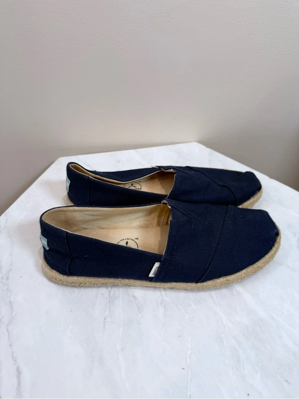 🔥TOMS Women’s Navy Canvas Alpargata Slip-On Shoes Size 5.5🔥